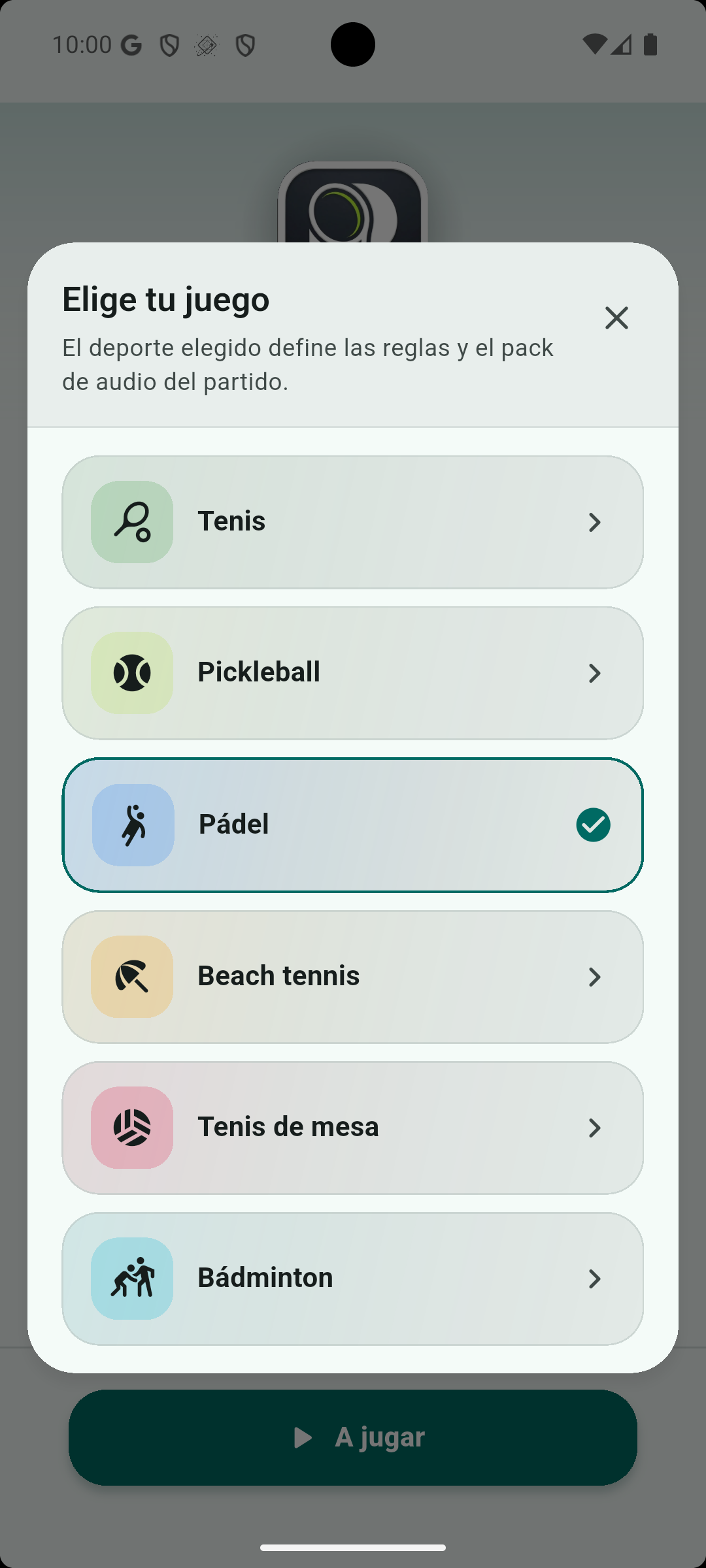 Elige tu deporte