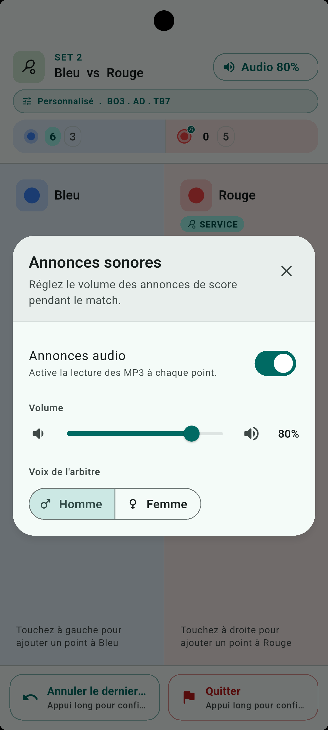 Annonces vocales