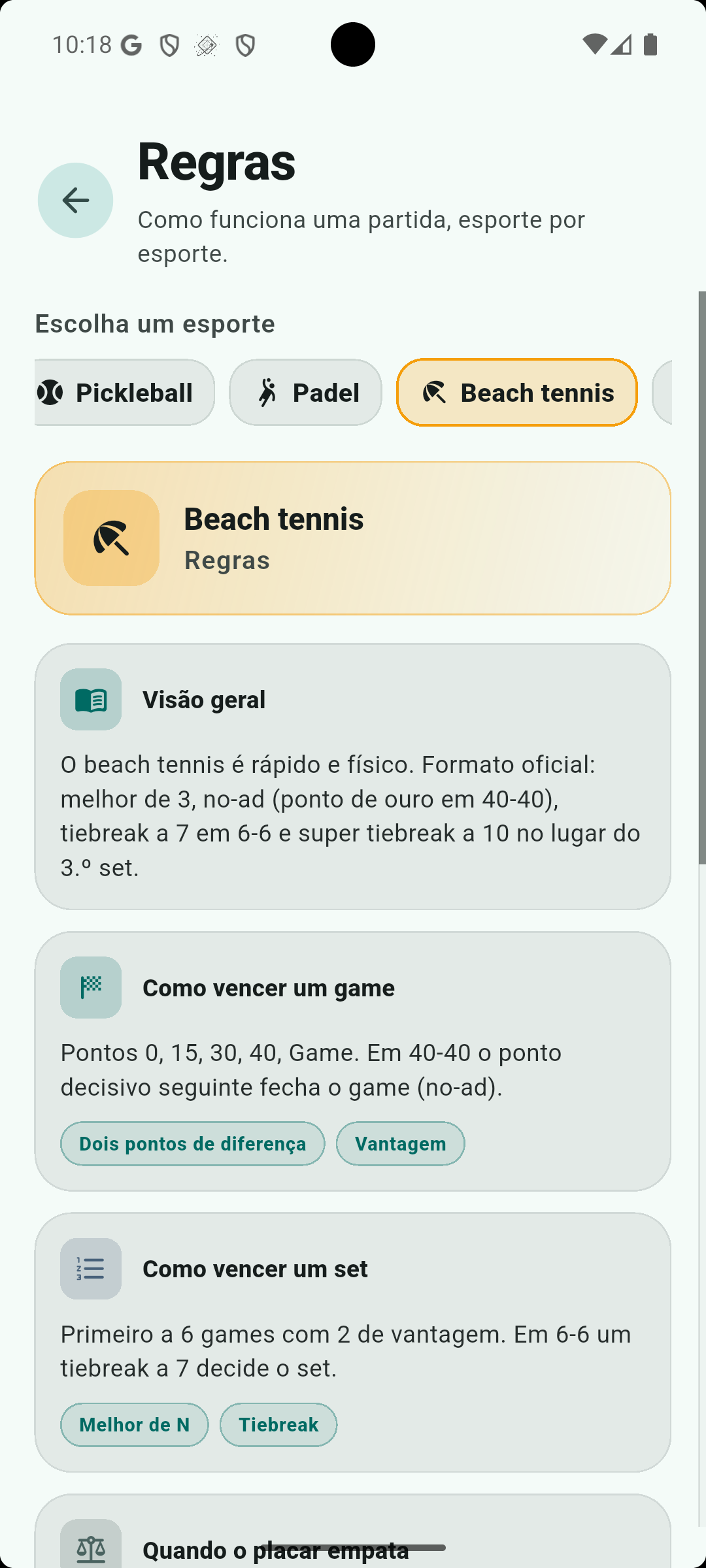 Regras integradas
